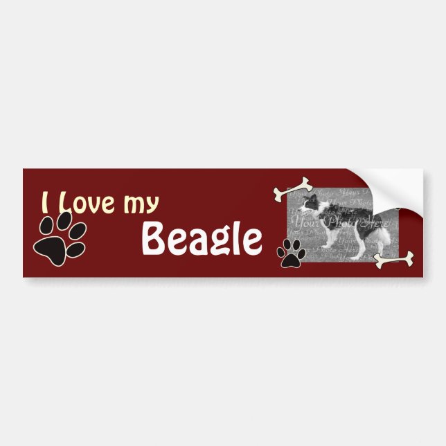 Ich Liebe meinen Beagle Autoaufkleber (Vorne)