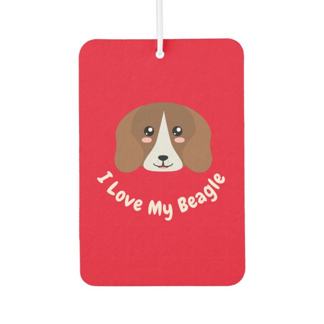 Ich Liebe meinen Beagle Autolufterfrischer (Vorderseite)