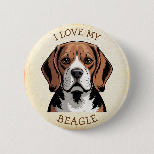 Ich liebe meinen Beagle Button