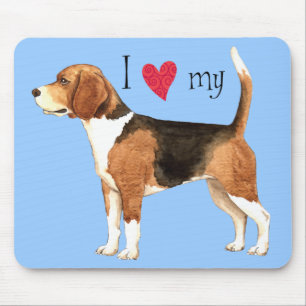 Ich Liebe meinen Beagle Mousepad