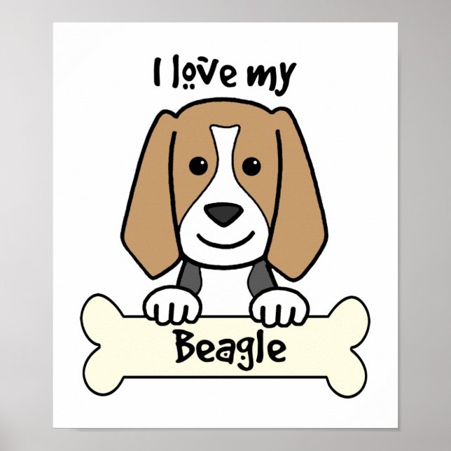 Ich Liebe meinen Beagle Poster (Vorne)