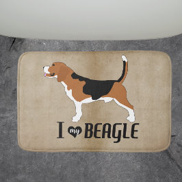 Ich Liebe meinen Beagle rustikal Badematte