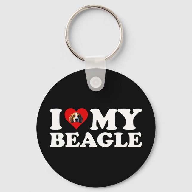 Ich Liebe meinen Beagle Schlüsselanhänger (Vorderseite)