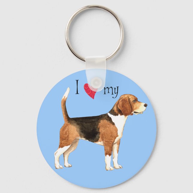 Ich Liebe meinen Beagle Schlüsselanhänger (Vorderseite)