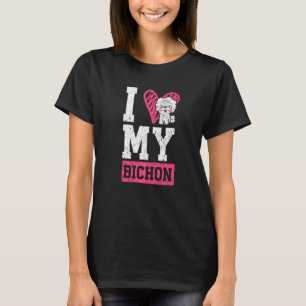 Ich Liebe meinen Bichon Frise Curry Hair Pup Welpe T-Shirt