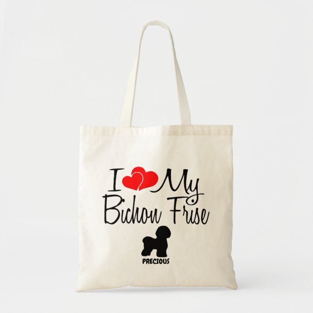 Ich Liebe meinen Bichon Frise Hund Tragetasche (Vorne)
