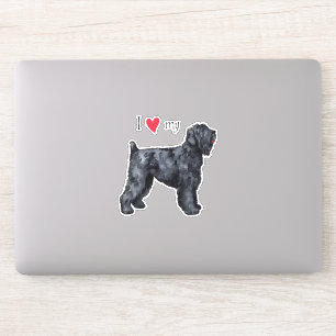 Ich Liebe meinen Black Russian Terrier Vinyl Stick Aufkleber