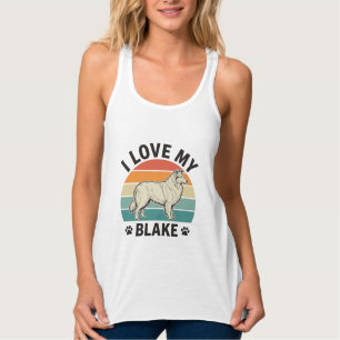 Ich liebe meinen Blake-Hund Retro-Gravurdesign_1 Tank Top