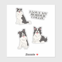 Ich liebe meinen Border Collie Sticker Set