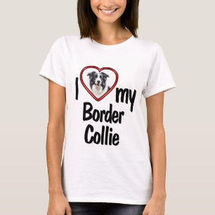 Ich liebe meinen Border Collie - Süßer Herz-Fotora T-Shirt