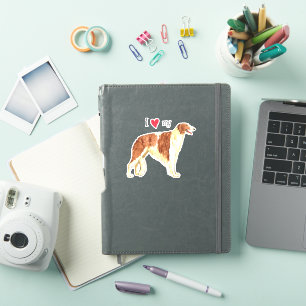 Ich Liebe meinen Borzoi Vinyl Sticker