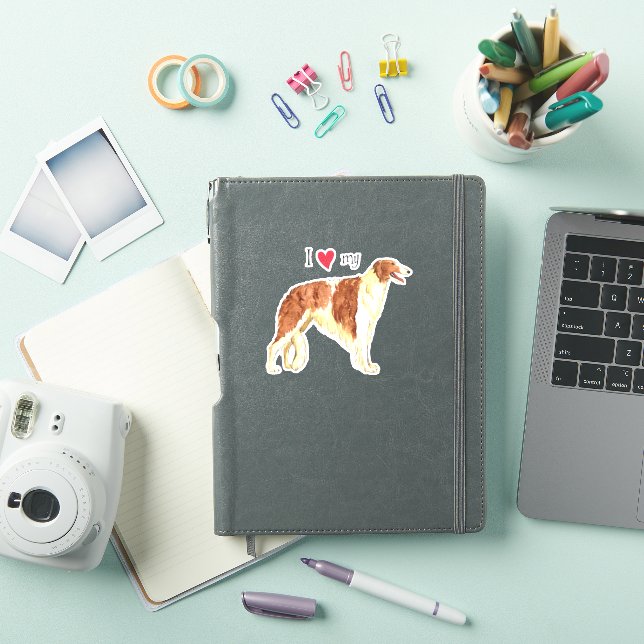 Ich Liebe meinen Borzoi Vinyl Sticker (iPad Hülle)