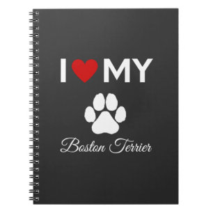 Ich Liebe meinen Boston Terrier Hundestext Notizblock