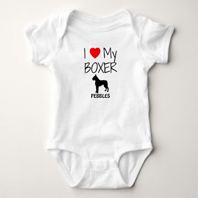 Ich Liebe meinen Boxer Hund Baby Strampler (Vorderseite)