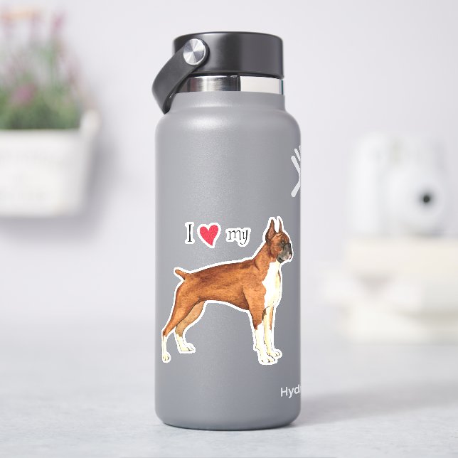 Ich Liebe meinen Boxer Vinyl Sticker (HydroFlask)