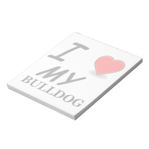 Ich liebe meinen Bulldoggen Notizblock