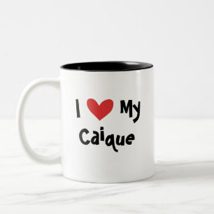 Ich liebe meinen Caique / Unzertrennlichen / Pionu Zweifarbige Tasse