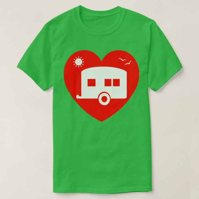 Ich Liebe meinen Campingplatz Karawane Sommerferie T-Shirt (Design vorne)
