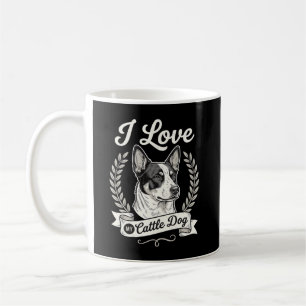 Ich liebe meinen Cattle Dog Vintage-Hundefreund Kaffeetasse