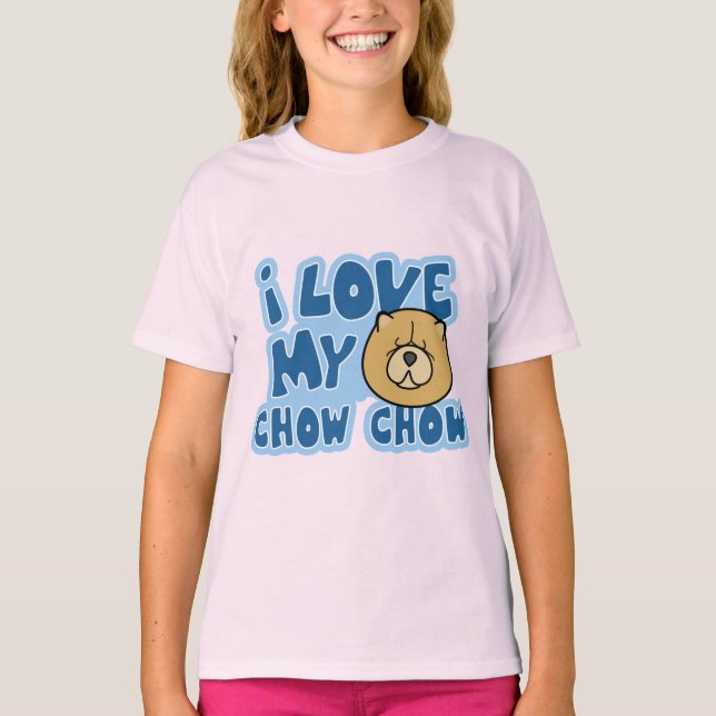 Ich Liebe meinen Chow Chow Chow Girl's Ringer T -  T-Shirt (Vorderseite)