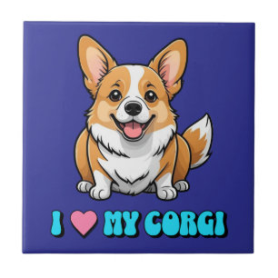 Ich liebe meinen Corgi Fliese