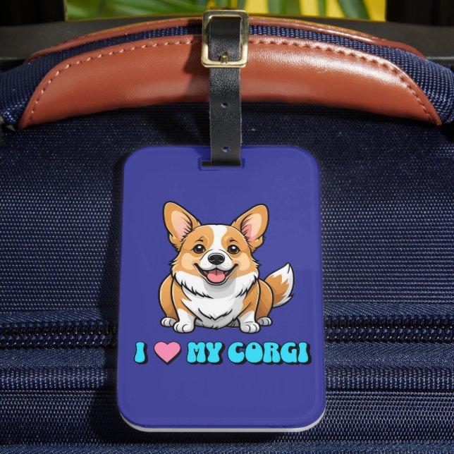 Ich liebe meinen Corgi Gepäckanhänger (Vorderseite Insitu 2)