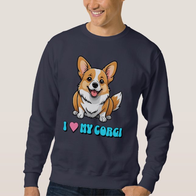 Ich liebe meinen Corgi Sweatshirt (Vorderseite)
