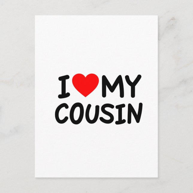 Ich Liebe meinen Cousin Postkarte (Vorderseite)
