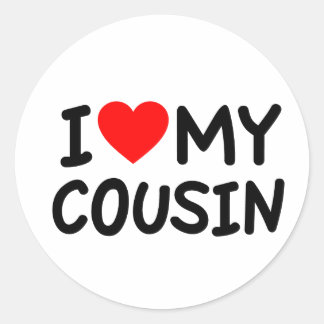 Ich Liebe meinen Cousin Runder Aufkleber