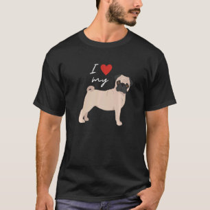 Ich liebe meinen cremefarbenen Mops-Hund T-Shirt