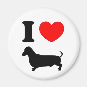 Ich liebe meinen Dackel Rotes Herz Wiener Hund Magnet