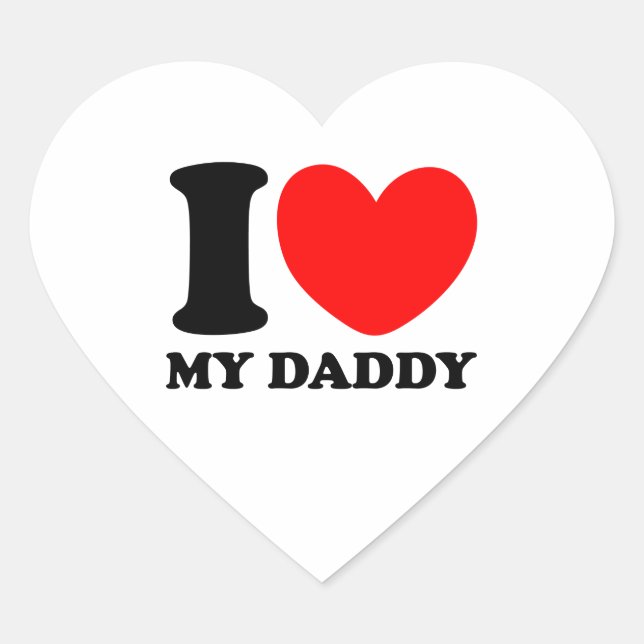 Ich Liebe meinen Daddy Herz-Aufkleber (Vorderseite)