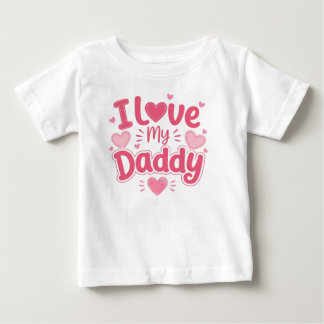 Ich liebe meinen Daddy Herz Pink Typografie Baby T T-shirt