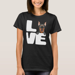 Ich liebe meinen deutschen Pinscher-Hund T-Shirt