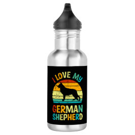 Ich Liebe meinen deutschen Schäferhund Hund Blue B Edelstahlflasche
