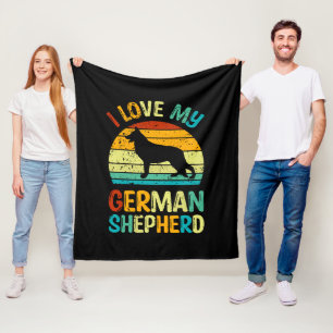 Ich Liebe meinen deutschen Schäferhund Hund Blue B Fleecedecke
