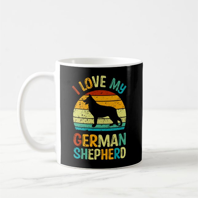 Ich Liebe meinen deutschen Schäferhund Hund Blue B Kaffeetasse (Links)