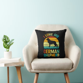 Ich Liebe meinen deutschen Schäferhund Hund Blue B Kissen