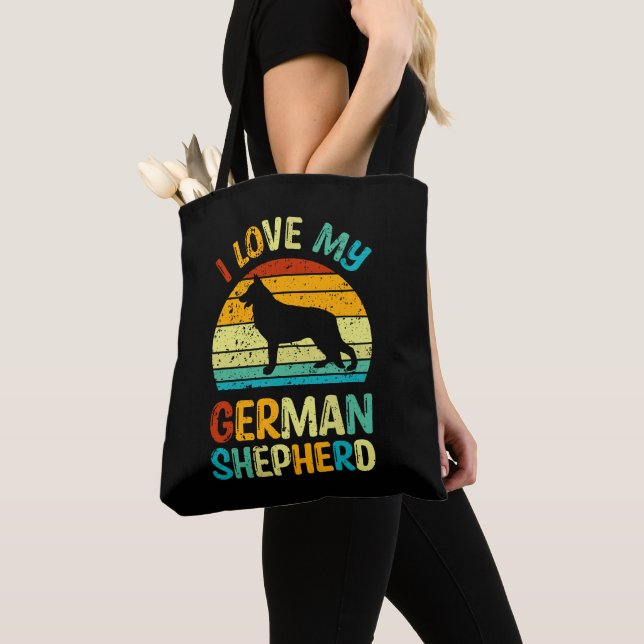 Ich Liebe meinen deutschen Schäferhund Hund Blue B Tasche (Von Nahem)