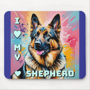 Ich liebe meinen Deutschen Schäferhund Mousepad