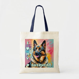 Ich liebe meinen Deutschen Schäferhund Tragetasche