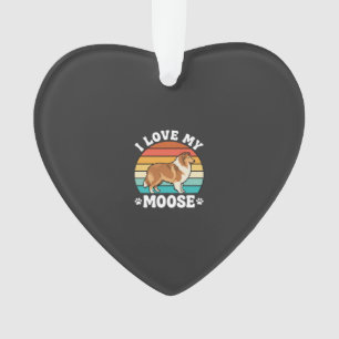 Ich liebe meinen Elch Retro Collie Hund Ornament