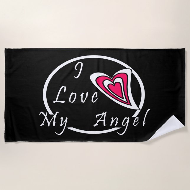 Ich Liebe meinen Engel Strandtuch (Vorderseite)