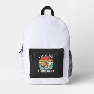 Ich liebe meinen Finnegan Sheltie Retro Sonnenunte Bedruckter Rucksack