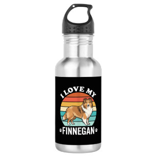 Ich liebe meinen Finnegan Sheltie Retro Sonnenunte Edelstahlflasche