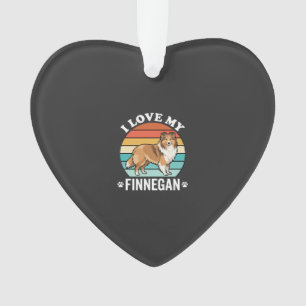 Ich liebe meinen Finnegan Sheltie Retro Sonnenunte Ornament