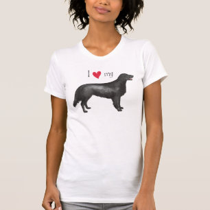 Ich Liebe meinen flachbeschichteten Retriever T-Shirt