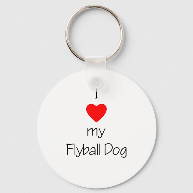 Ich Liebe meinen Flyball Hund Schlüsselanhänger (Vorderseite)
