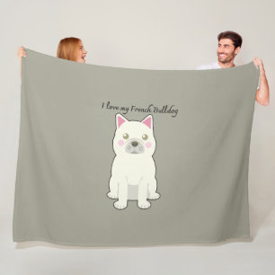 Ich liebe meinen Französischen Bulldogge Fleecedecke