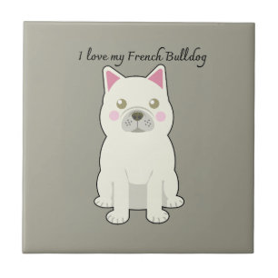 Ich liebe meinen Französischen Bulldogge Fliese